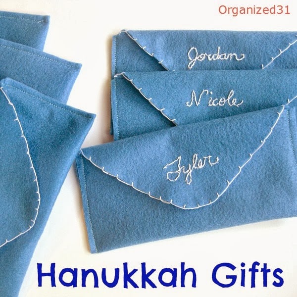 Organized 31 - DIY Hanukkah Gift Felt Gelt Envelope