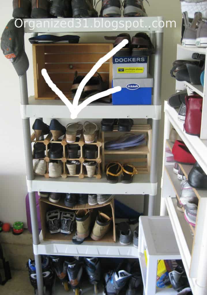 shoes organized on shelves
