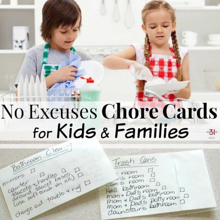 No Excuses Chore Cards for Kids