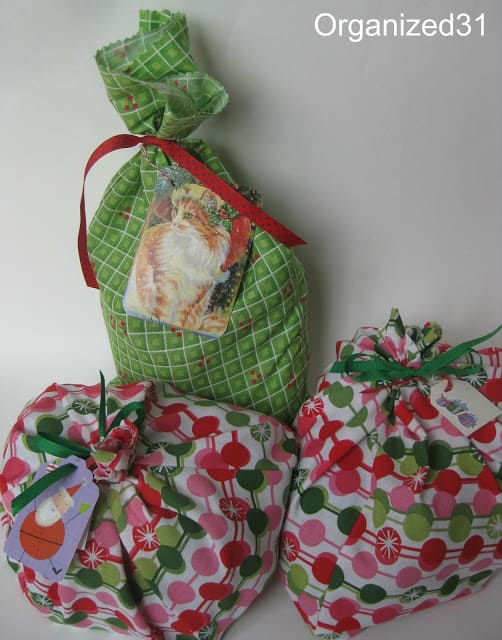 3 fabric gift bags