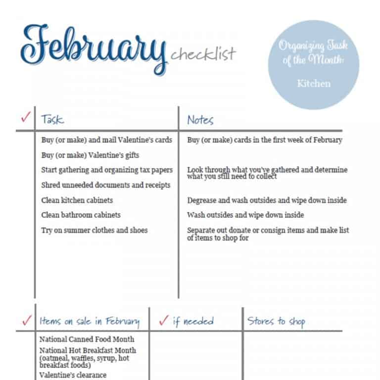 February To Do List