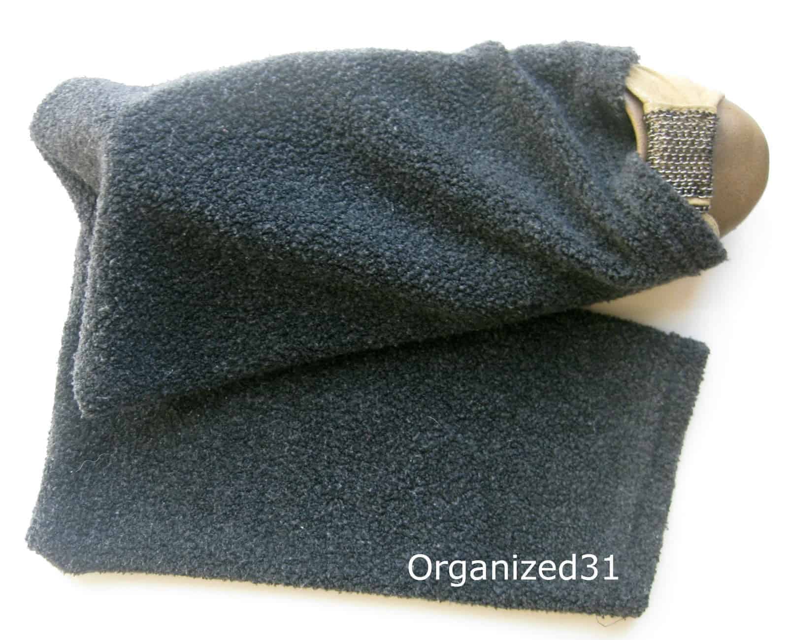 Repurposed Sweater Sleeve to Travel Shoe Bag