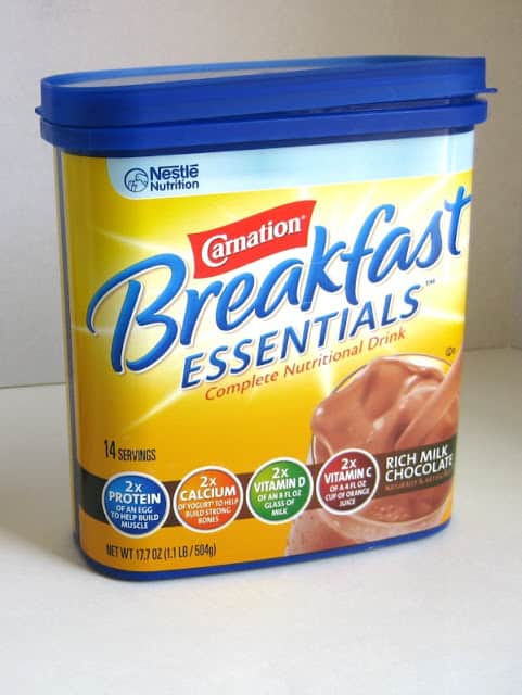 Carnation Breakfast Essentials container