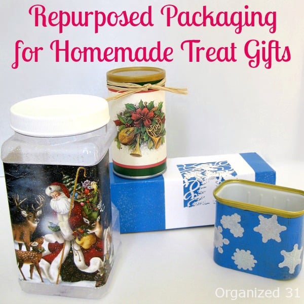 Repurposed Packaging + Mod Podge for Homemade Treat Gift Giving
