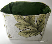 a repurposed basket made from a fabric napkin