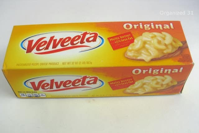 Velveeta cheese box.