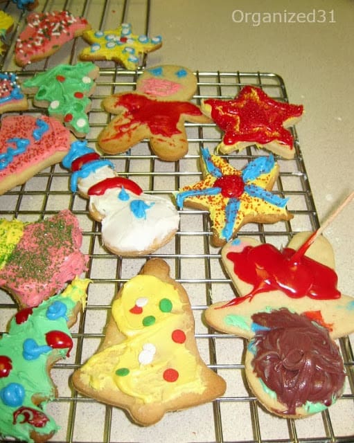 sugar cookies decorated for Christmas