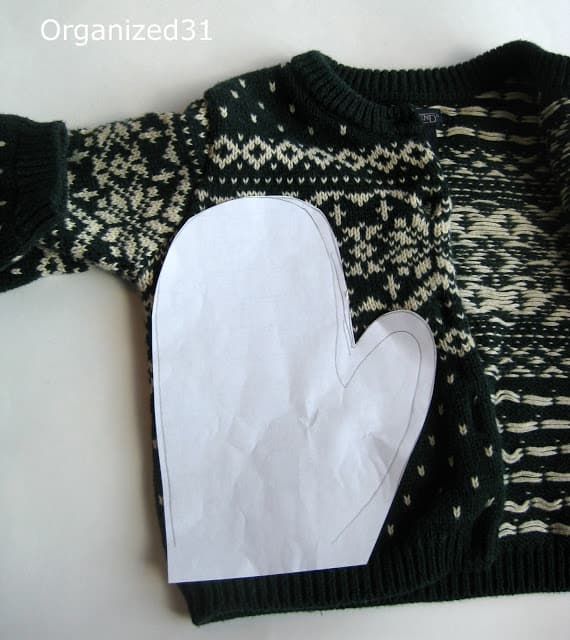 Repurposed Upcycled Sweater Mittens - Organized 31