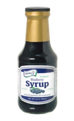 a bottle of blueberry syrup
