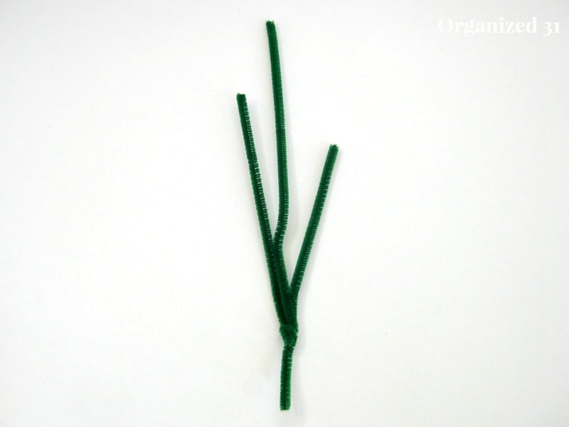 twisted green pipe cleaners