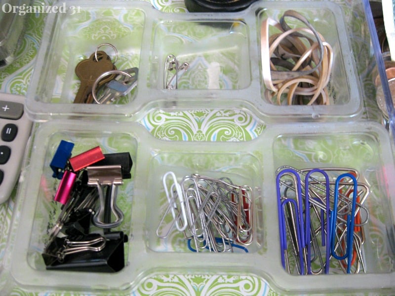 showing how you can use the P3 portable snack containers for Repurposed Office Organizing 