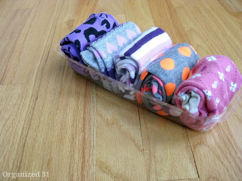 Organize Socks with a Repurposed Sandwich Box - Organized 31