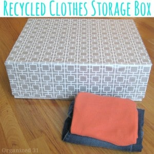 storage box decorated with grey modern wrapping paper.