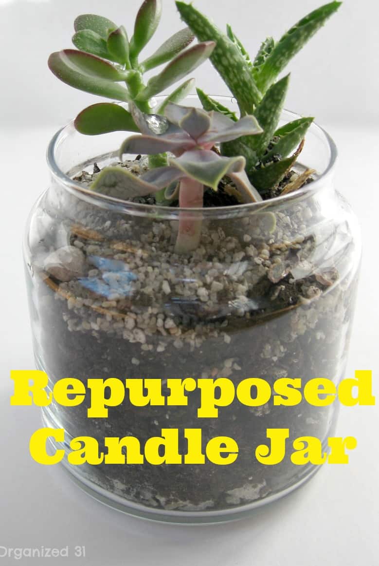 Repurposed candle jar - Organized 31