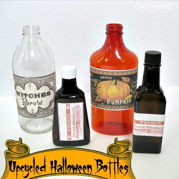 Upcycled Bottles for Halloween Decorations