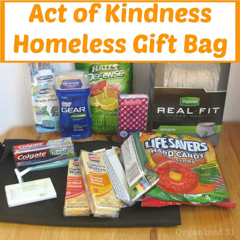 Act of Kindness Homeless Gift Bag - Organized 31