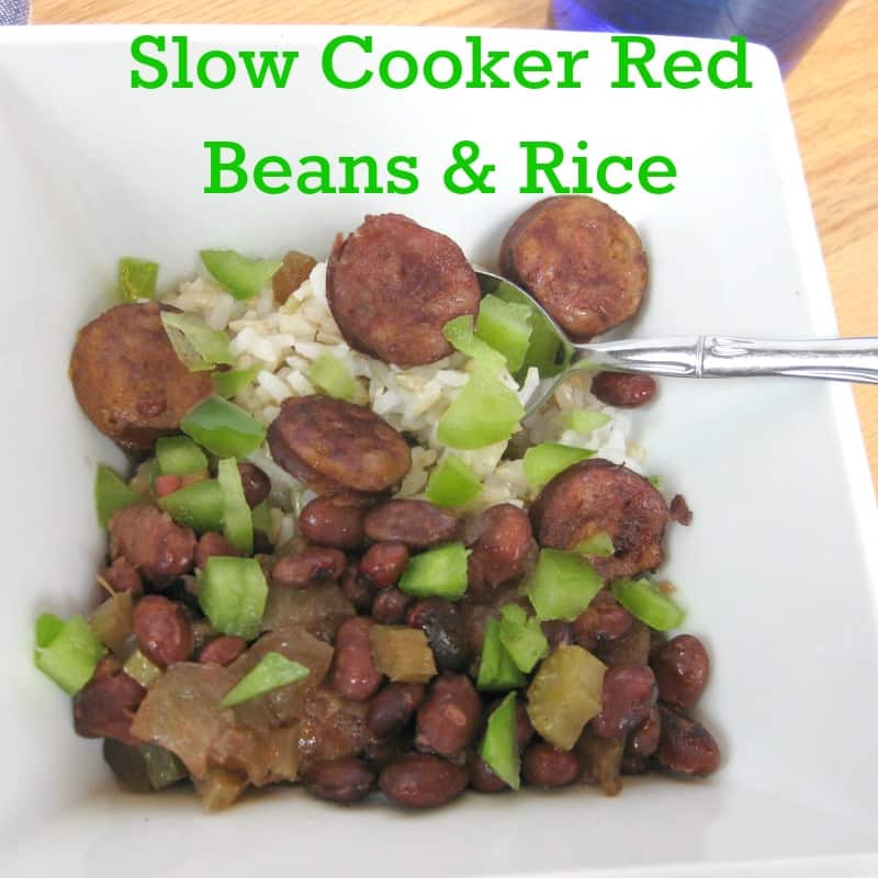 Slow Cooker Red Beans & RIce - Organized 31 #BringHillshireHome #sponsored