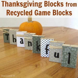 Thanksgiving Blocks from Recycled Game Blocks - Organized 31
