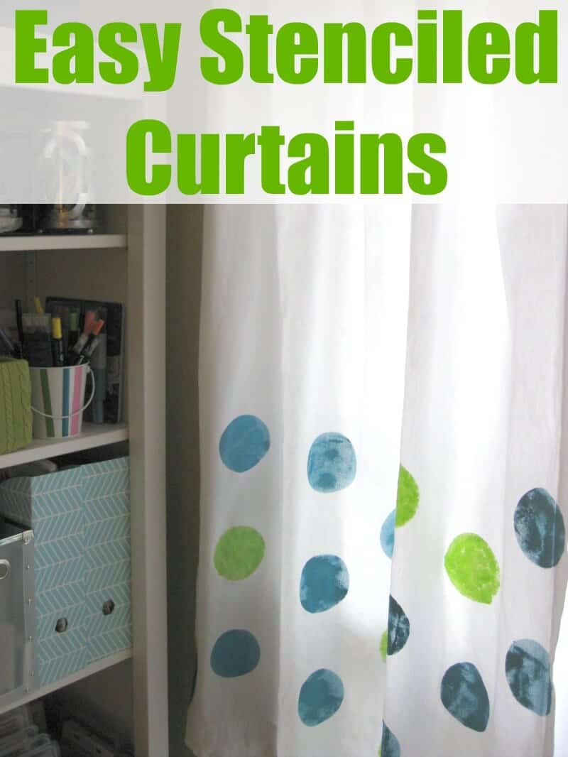 Easy Stenciled Curtains - Organized 31 #sponsored