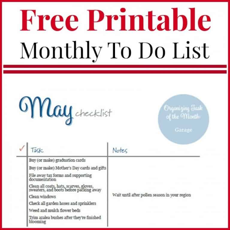 May To Do Checklist Free Printable