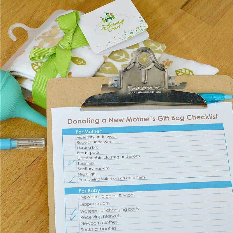 Donate a New Baby Gift Bag Checklist