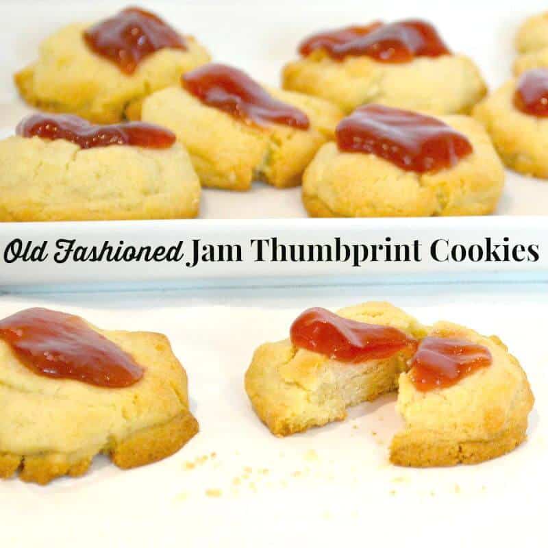 Butter cookies with red jam in center