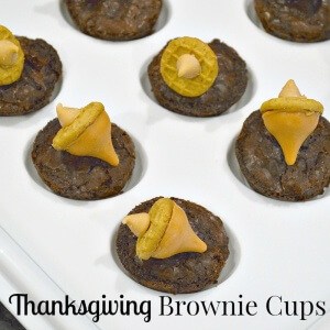Make these easy Thanksgiving Brownie Cups to enjoy at your Thanksgiving meal or to take to a pot luck meal.