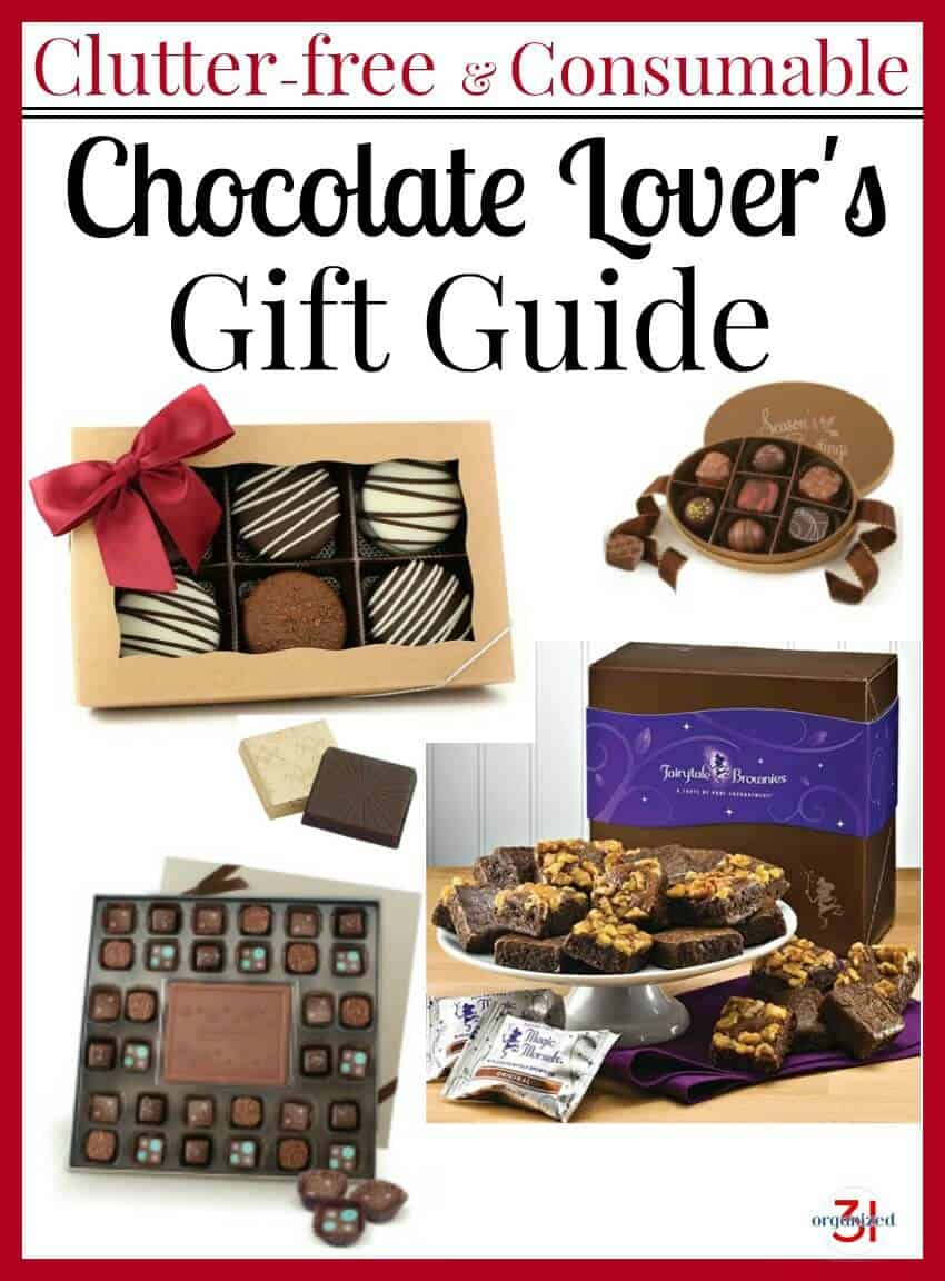 collage of 4 images of chocolate gift foods