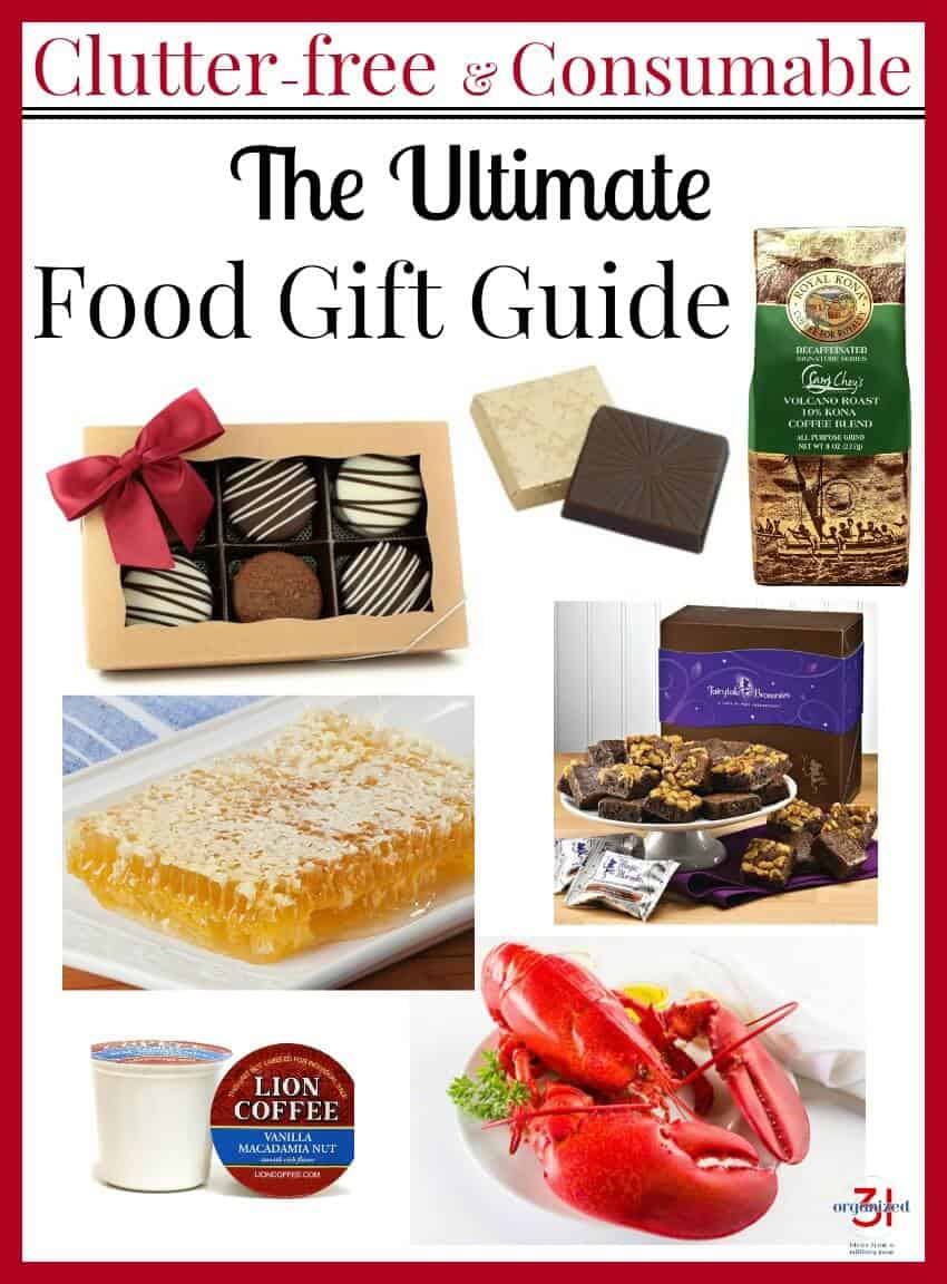 collage of  7 different food gift items