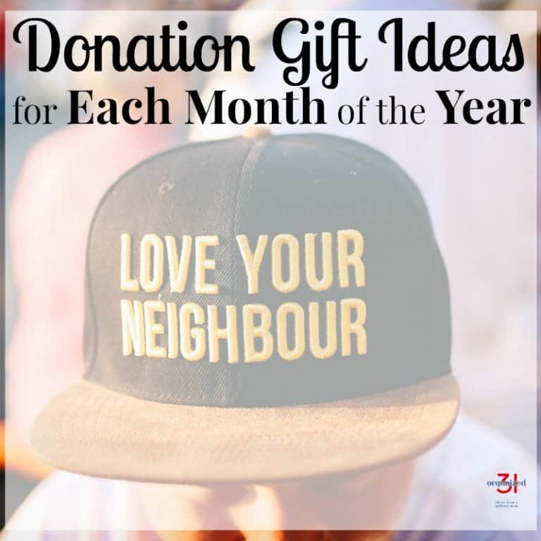 Donation Gift Ideas for Each Month of the Year