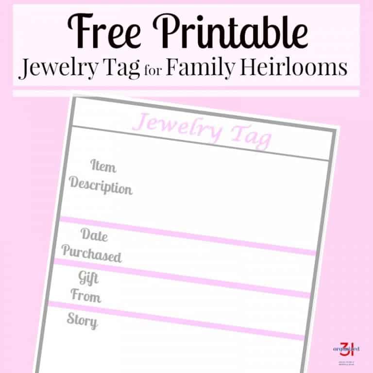 Free Printable – Family Story Jewelry Tags
