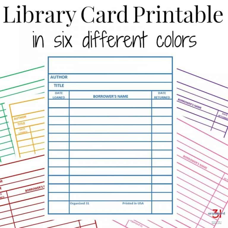 Library Cards Printable