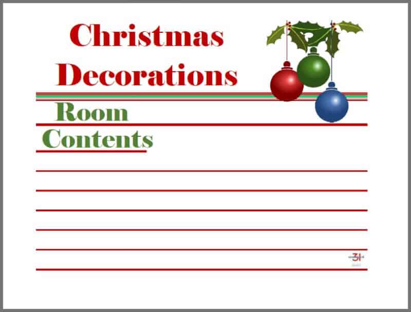 Christmas organizing label with ornaments image