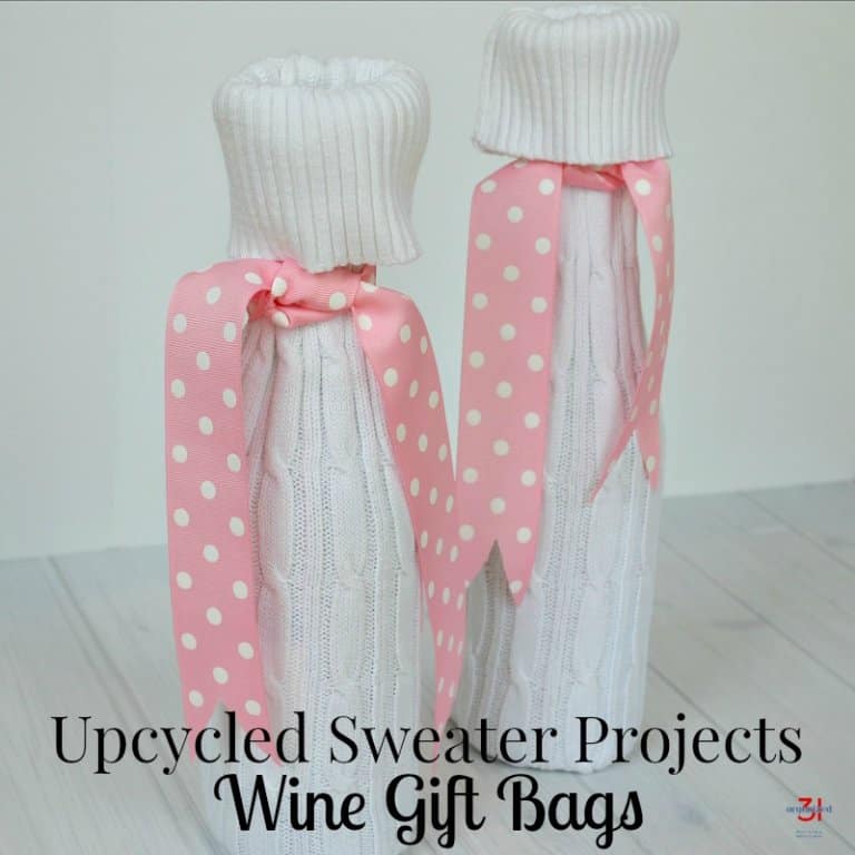 Upcycled Sweater Projects Wine Gift Bag