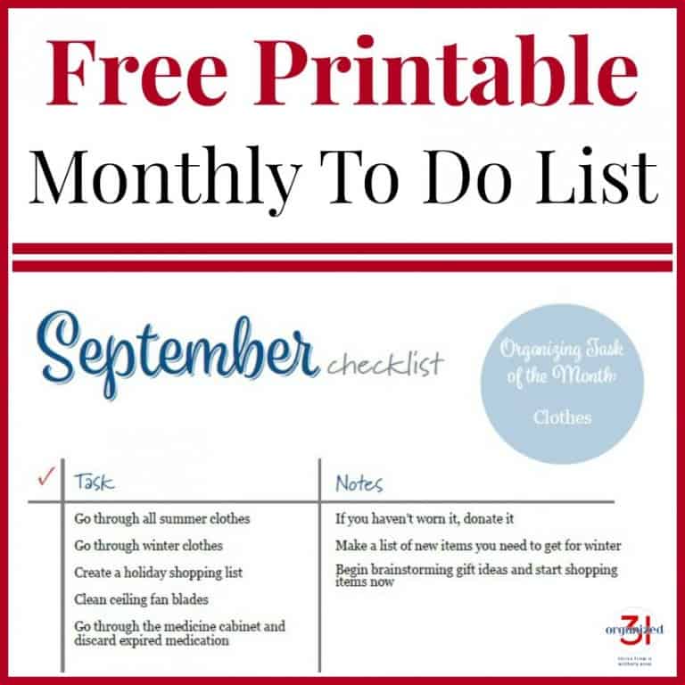 September To Do Checklist Free Printable