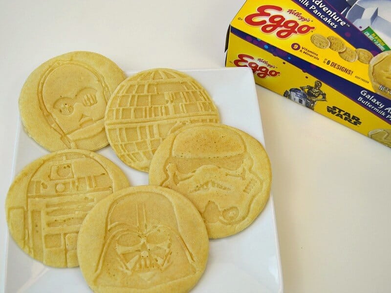 Star Wars themed waffles on white plate 