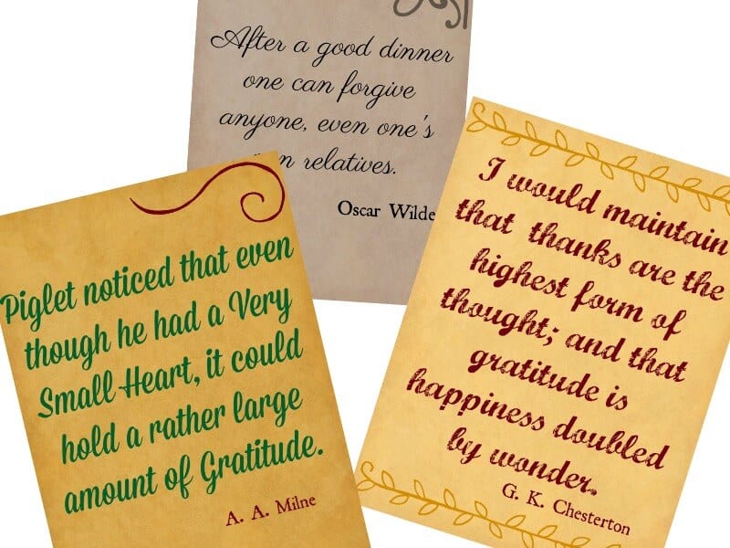 3 quote signs in autumn colors