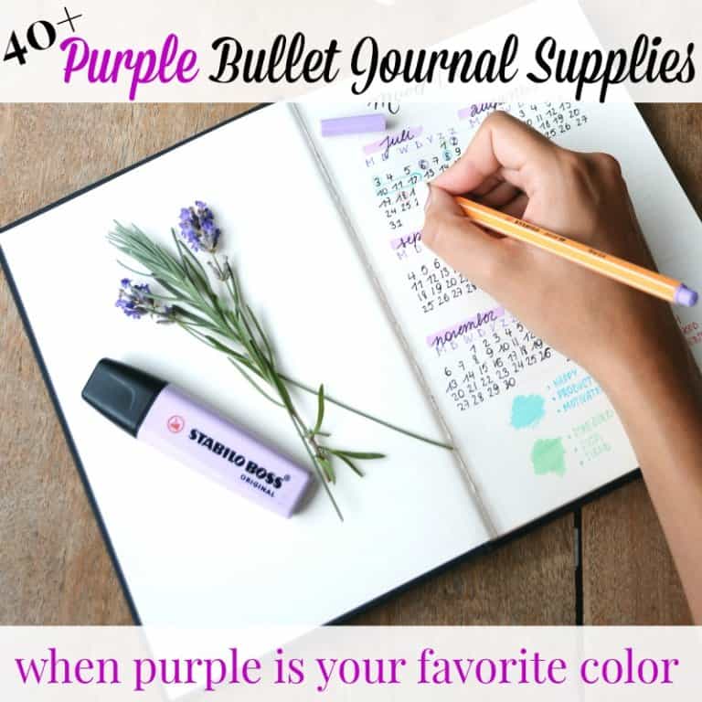 Purple Bullet Journal Supplies