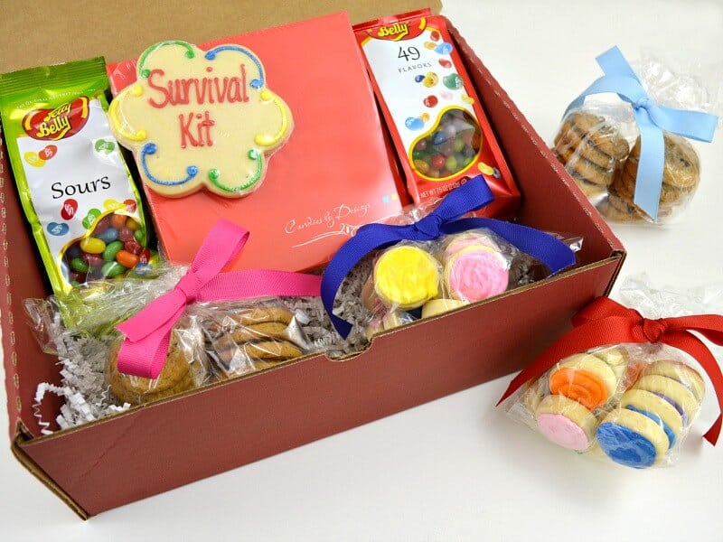 Survival Kit College Care Package with cookies