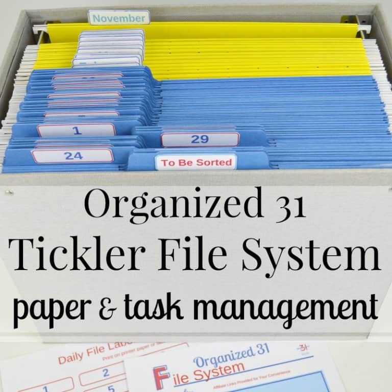 Organized 31 Tickler File System