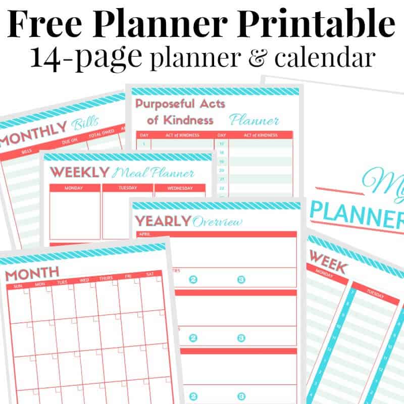 Get organized and stay organized this year with this free planner printables 14-page set you can print yourself as many times as you'd like.
