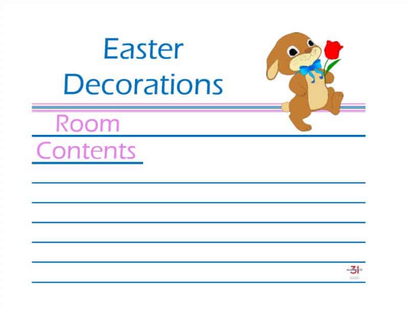 Easter decorations label with cute bunny holding flower