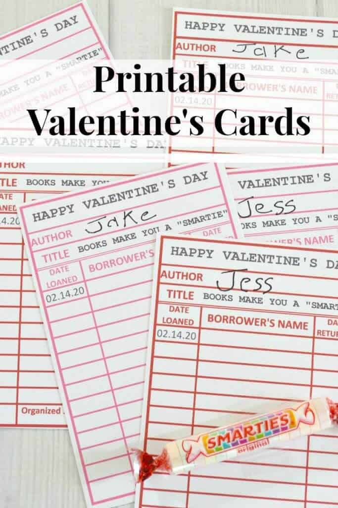 This printable & editable library card printable is perfect for use for librarians, students & teachers Valentine printable to give as Valentine's cards.