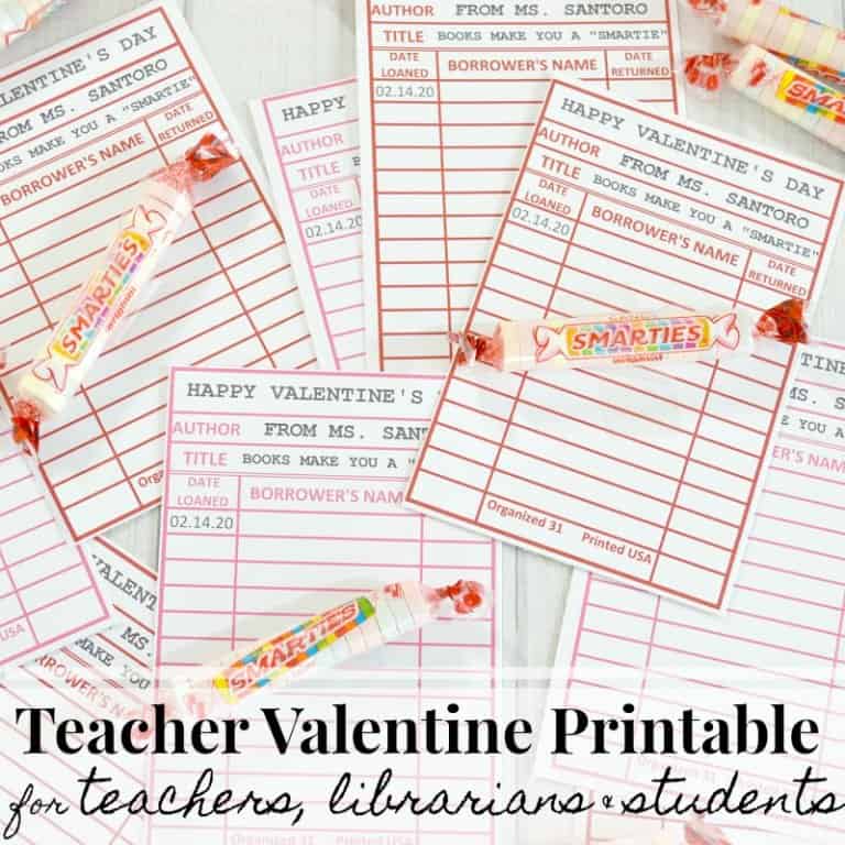 Teacher Valentine Printable