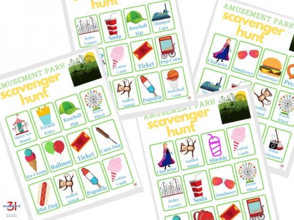 Printable Scavenger Hunt - Amusement Park - Organized 31