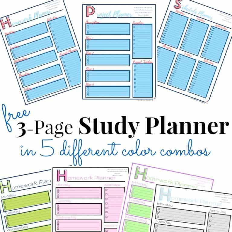 Study Planner – Free Printable