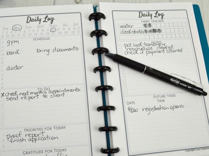 Bullet Journal Daily Spread - Organized 31