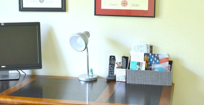 organized desk with clear desktop