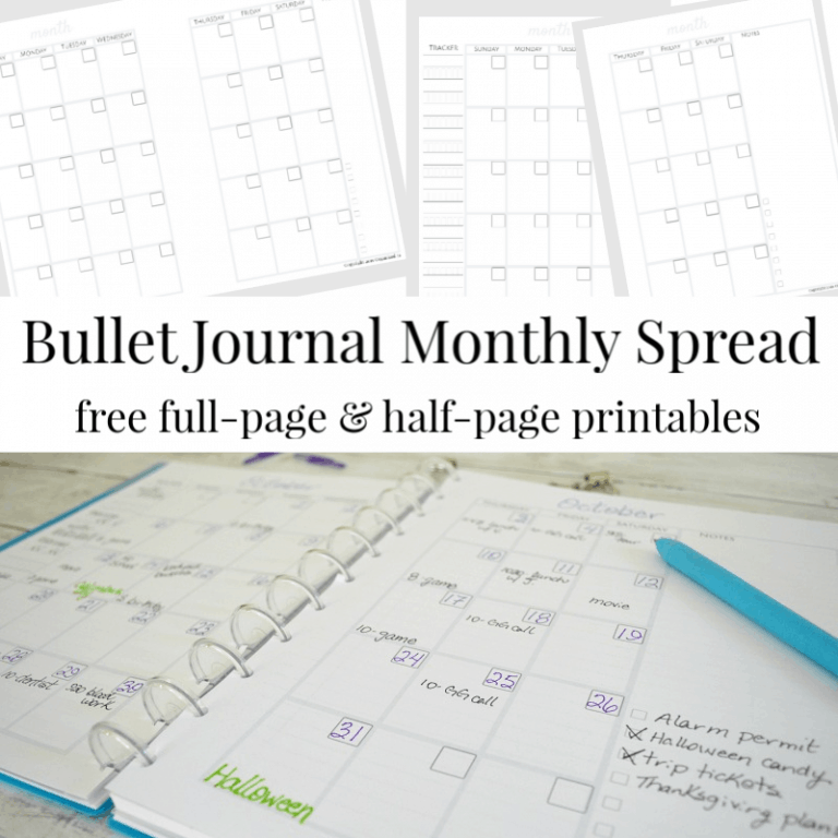 Bullet Journal Monthly Spread