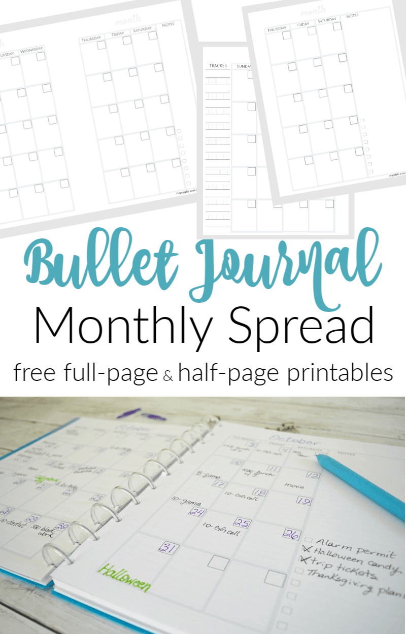 Bullet Journal Monthly Spread - Organized 31